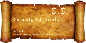 Doszpoly Dániel névjegykártya